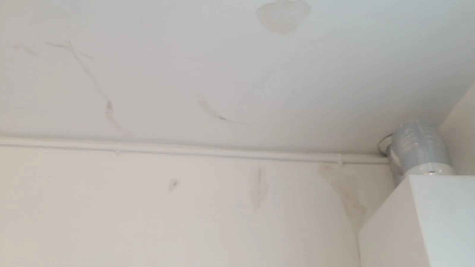 Plafond fissuré et cloqué avant reprise